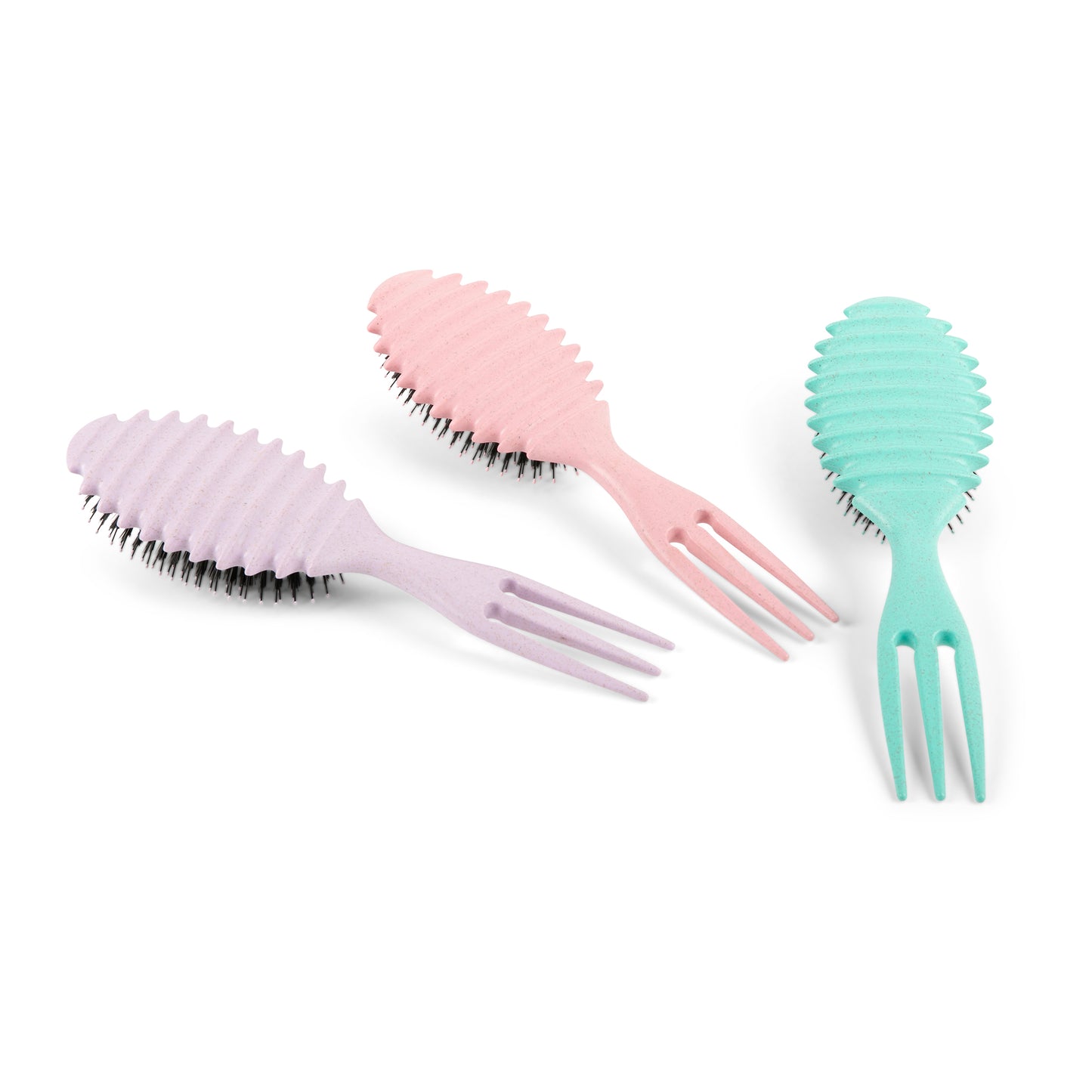 Eco4you Organic Curl Defining Detangling Hair Brush: Dry & Wet Brush Styling Tool - Turquoise