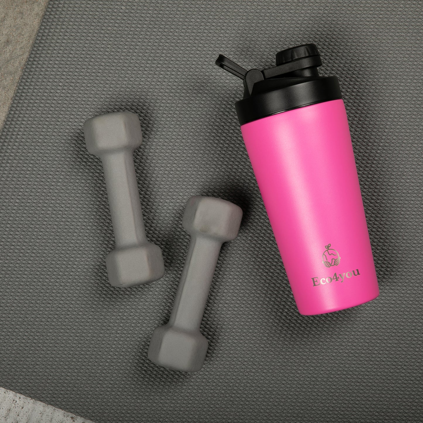 Eco4you 20oz Stainless Steel Shaker Bottle Pink