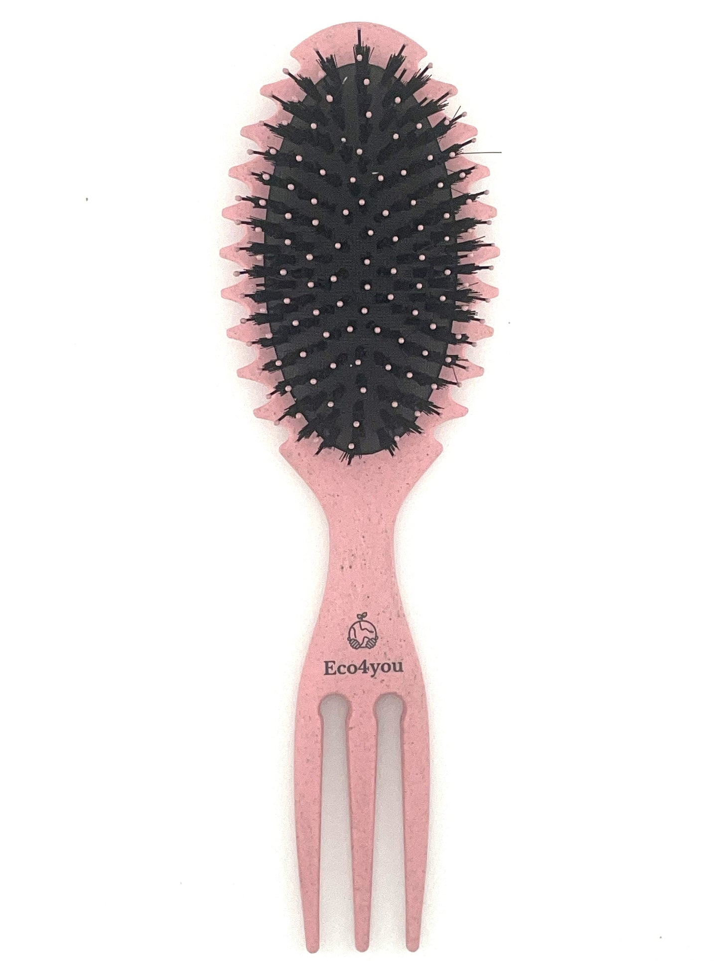 Eco4you Organic Curl Defining Detangling Hair Brush: Dry & Wet Brush Styling Tool - Pink